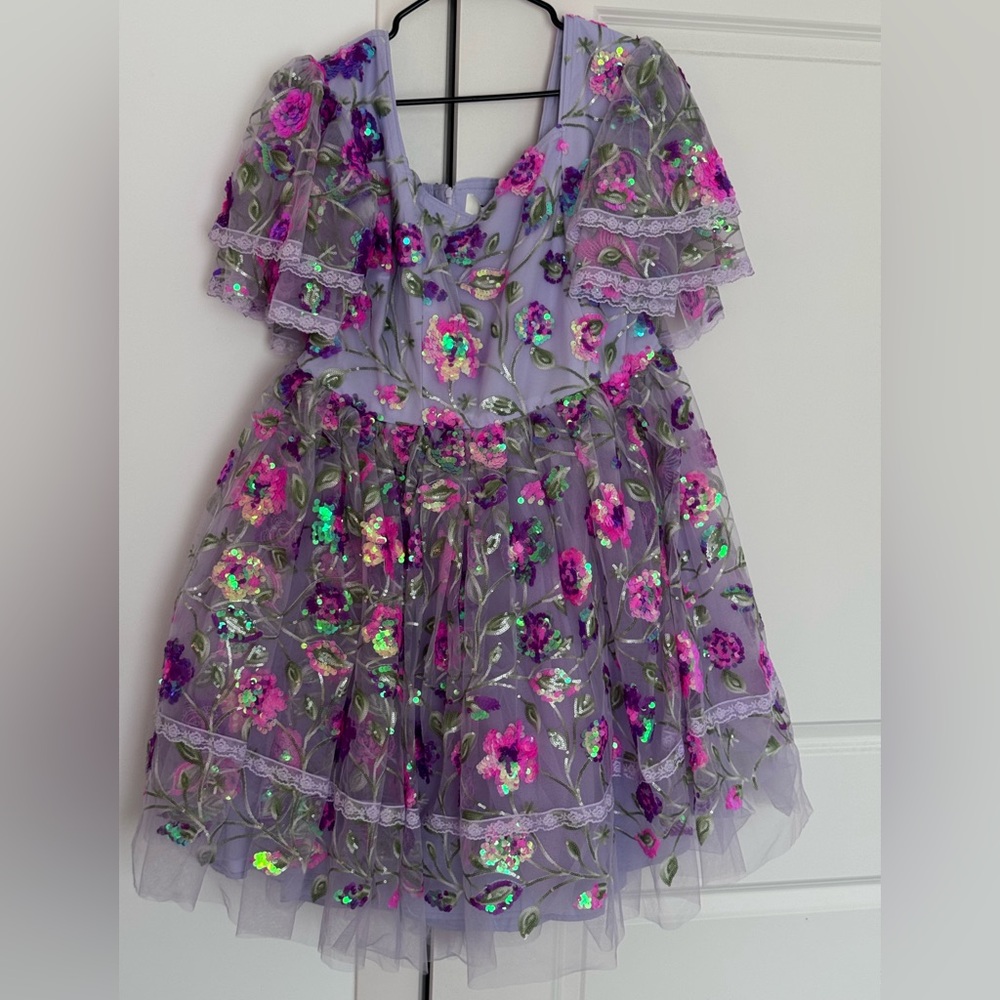JessaKae Lavender Dress with Pink and Green Sequins